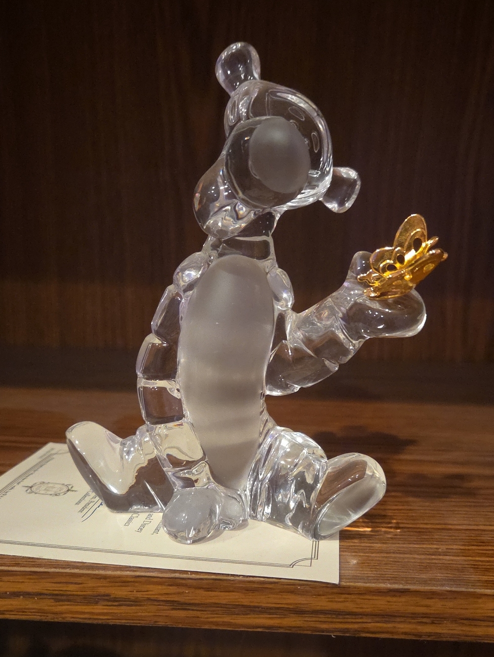 Lenox Glass Tigger with Gold Butterfly - Clear and Frosted